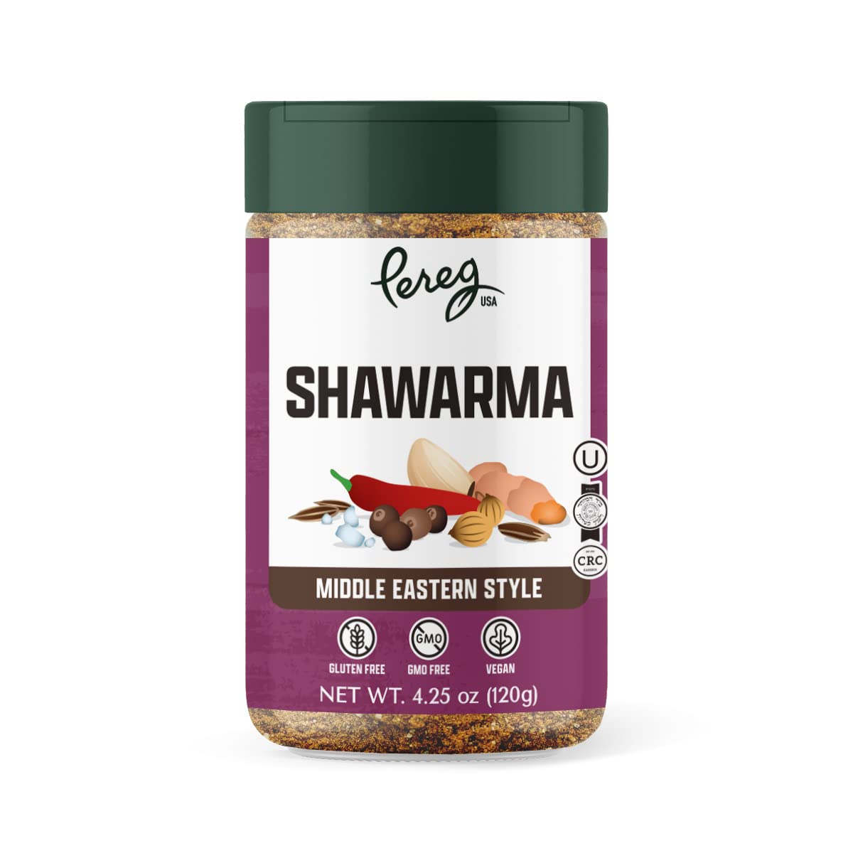 Pereg Shawarma Spice Seasoning Spice Rub for Meat Beef Gyro 4.25 Oz